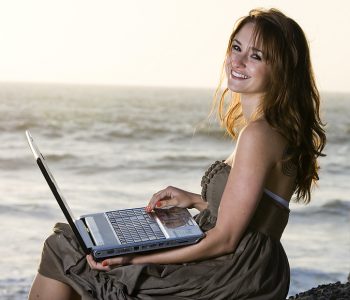 Happy Girl on computer